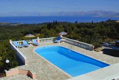 Large, secluded private pool with sunshades and loungers.